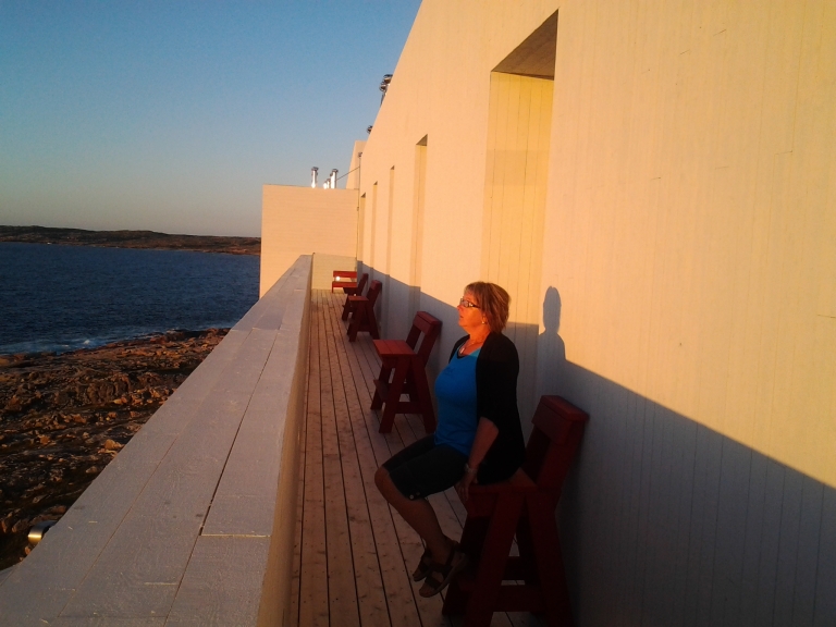 Taking in the view from the 4th floor of the Fogo Island Inn.