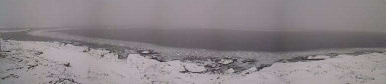 Slob ice moved in over the noon hour and was gone by suppertime.