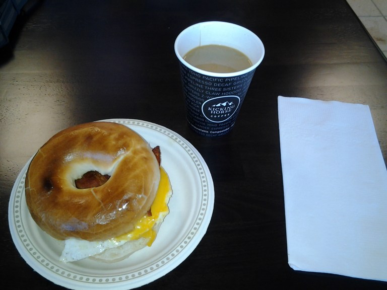 Bagel sandwich at the Gander Bread Box