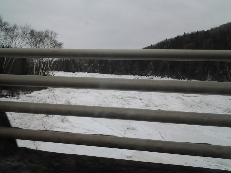 Guard rails and bridge rails are my specialty. Southwest River bridge with lots of huge ice pans. 