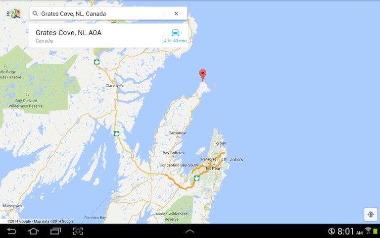 A Google map screen shot helps me figure out if there are actually any roads to access these icebergs!