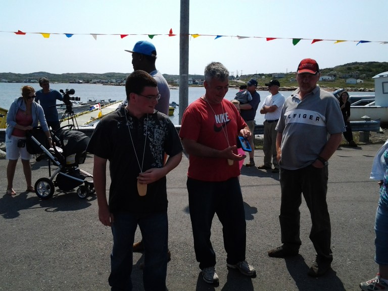 Caleb Edwards, winner of the punt draw, Great Fogo Island Punt Race, 2014