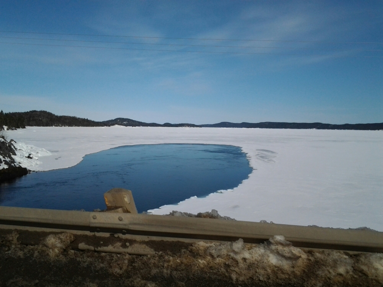 Open water around the causeway.