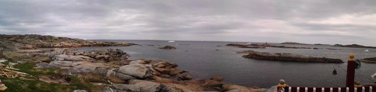 Icebergs in front of Aunt Cristi's house in May 2015. 